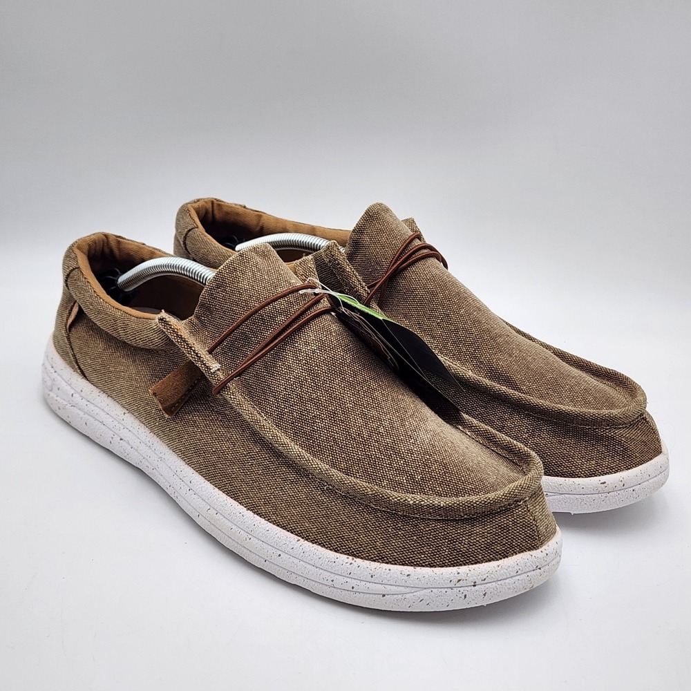 Lamo Men's Canvas Slip-On Khaki Shoes Sneakers JIAXING09 NWT
